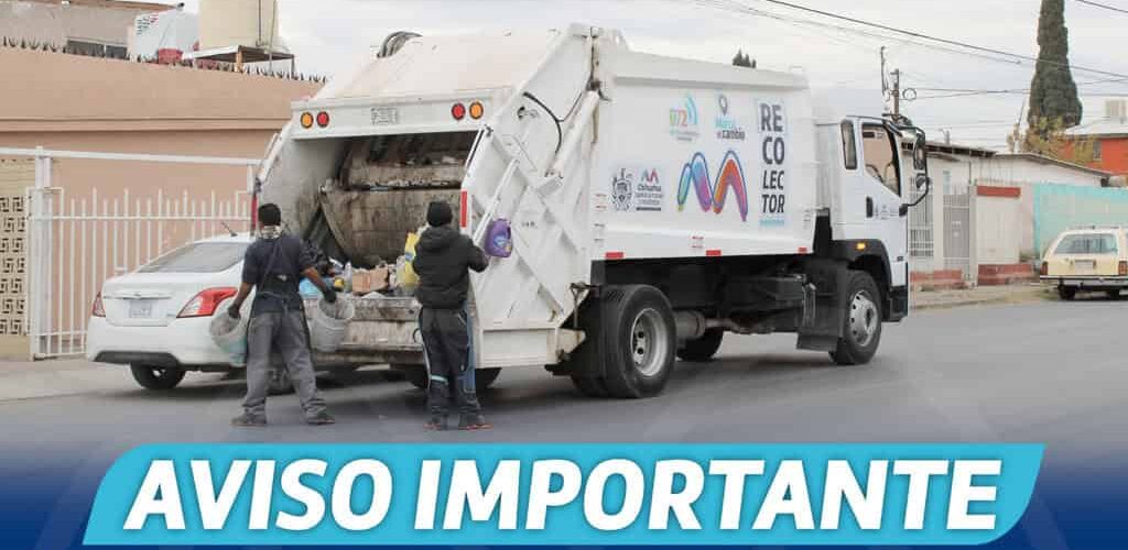 Informa Municipio que servicio de recolección de basura será normal el próximo lunes 3 de febrero