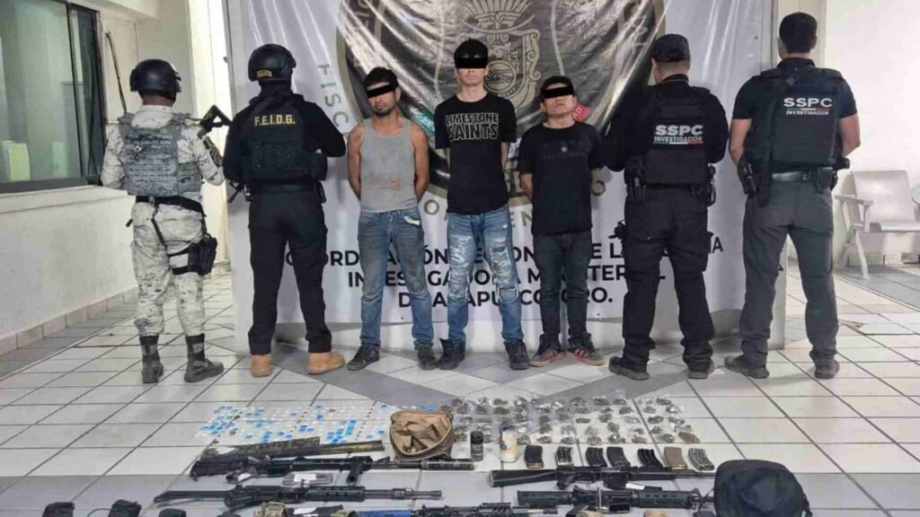 Capturan a tres hombres relacionados con hechos violentos en Acapulco