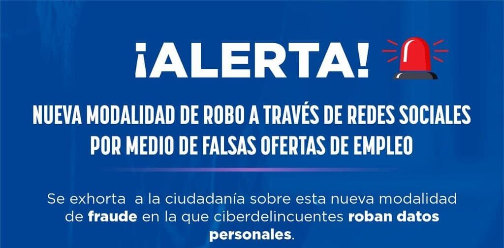 Alertan de nueva modalidad de robo a través de redes sociales con falsas ofertas de empleo