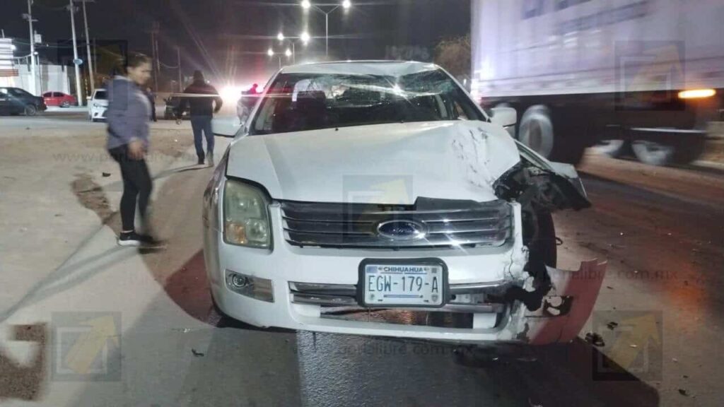 Motociclista resulta lesionado tras accidente en la carretera Aldama-Chihuahua