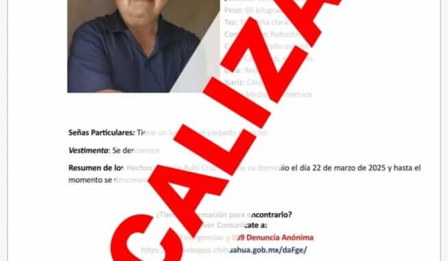 Localiza AEI a hombre con reporte de desaparición en Parral