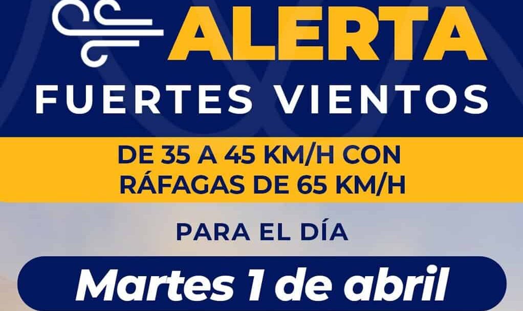 Emite Protección Civil Municipal alerta por fuertes vientos para hoy en la capital