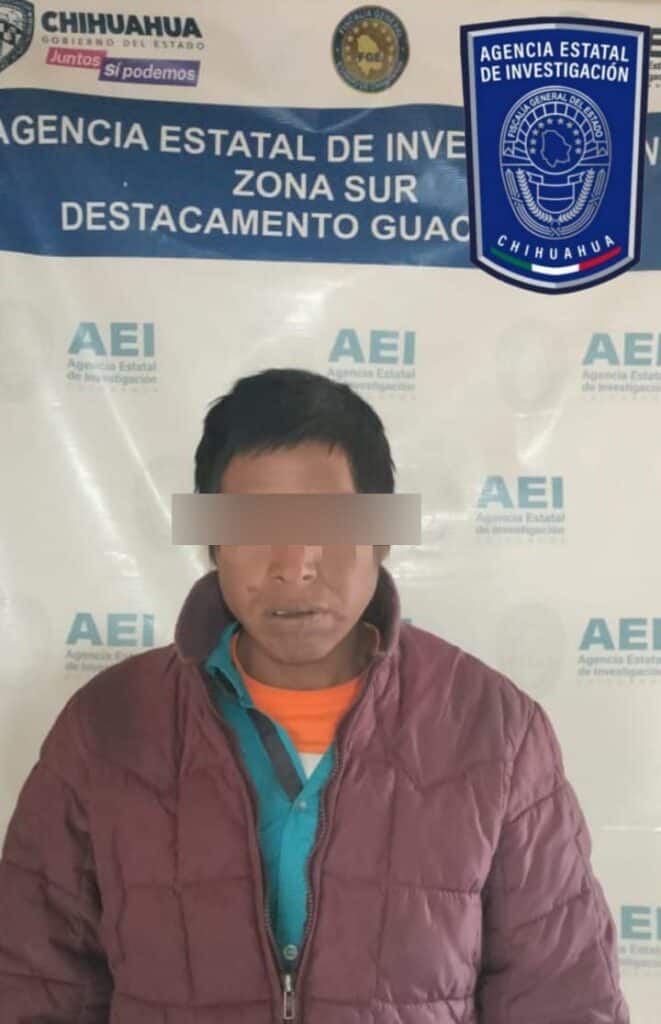 Detiene AEI a sujeto acusado de agredir a una mujer y a su hija en Guachochi