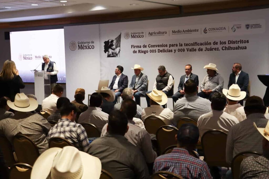 Formalizan Estado y Federación convenio para la tecnificación de los distritos de Riego 005 Delicias y 009 Valle de Juárez