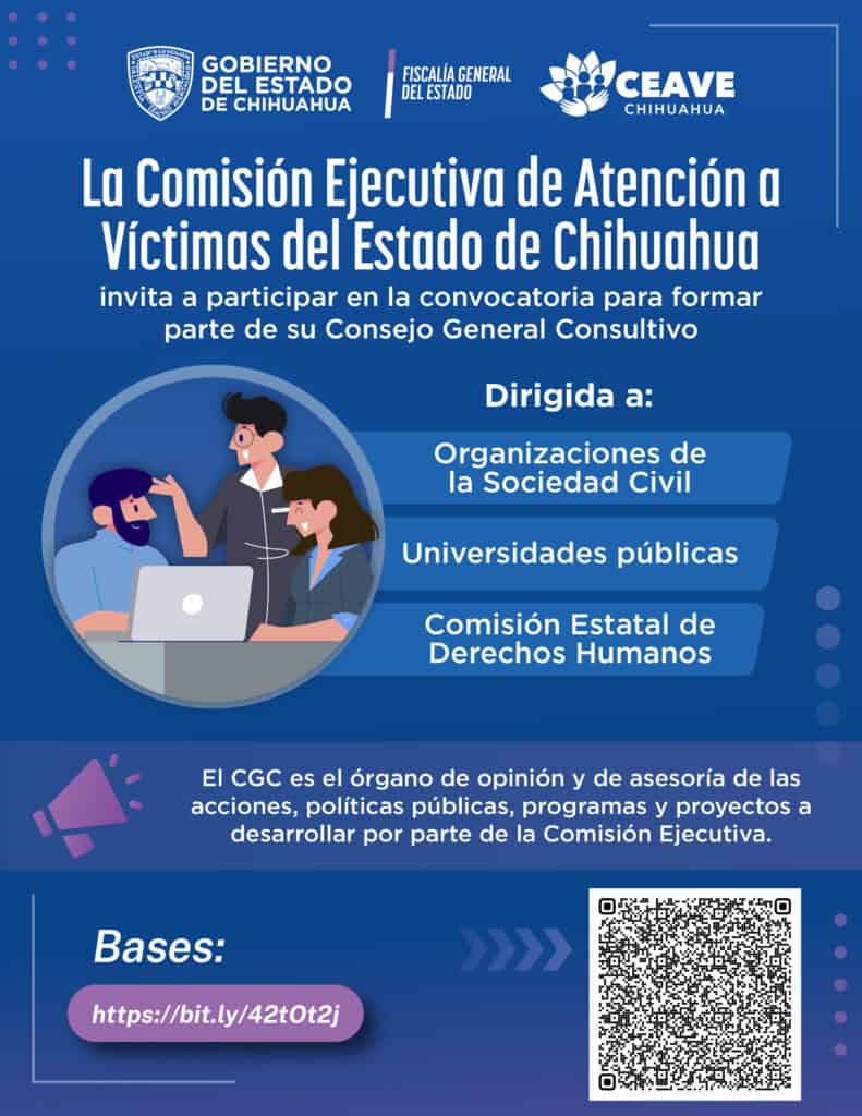 Emite Gobierno del Estado convocatoria para conformación del Consejo General Consultivo de la CEAVE