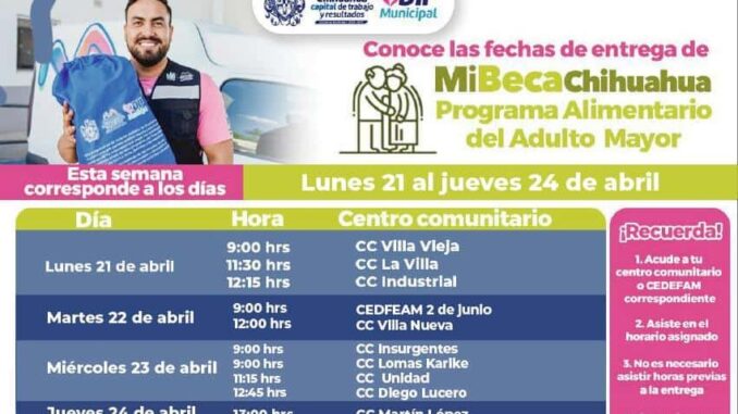 Que no se te pase, asiste por tu apoyo alimentario PAAM