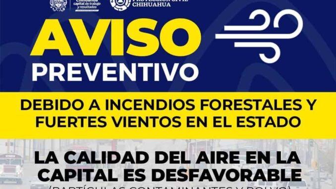 Alerta Protección Civil Municipal por mala calidad de aire en la capital, toma precauciones