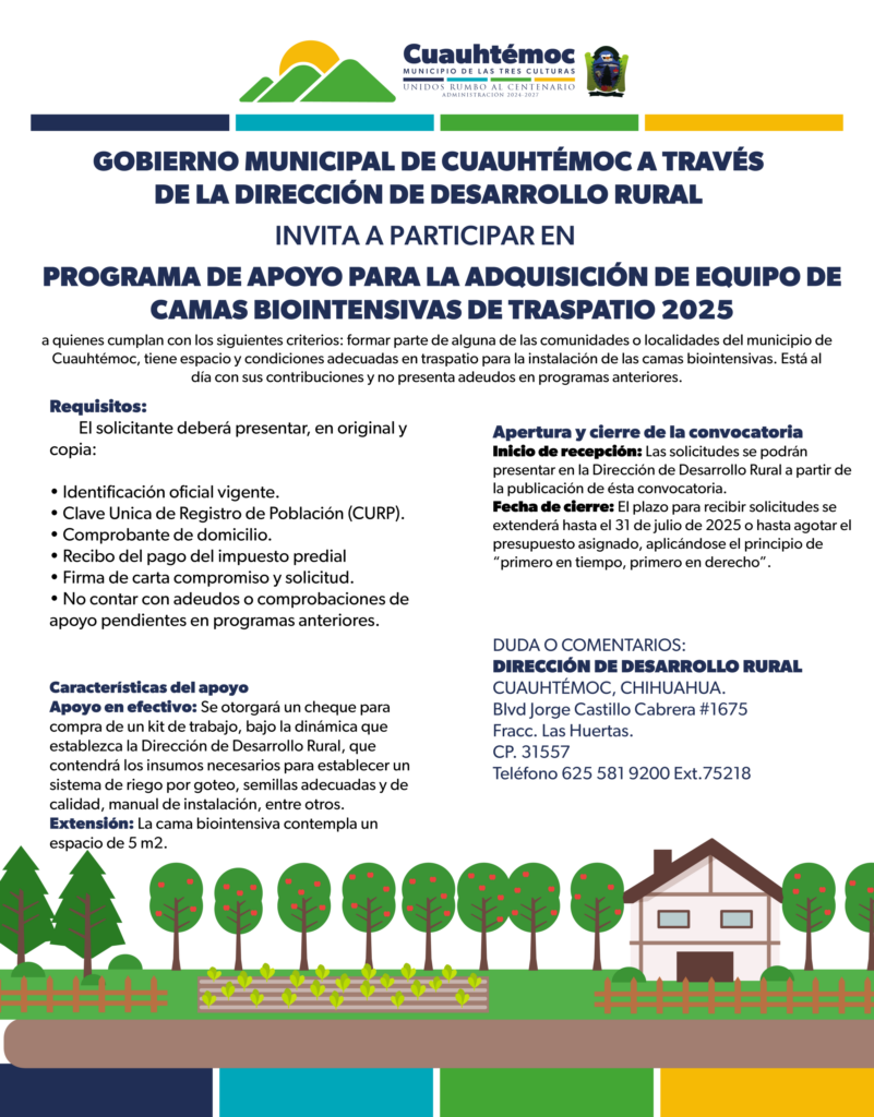 Programa de apoyo para la adquisición de equipo de camas intensivas de traspatio 2025