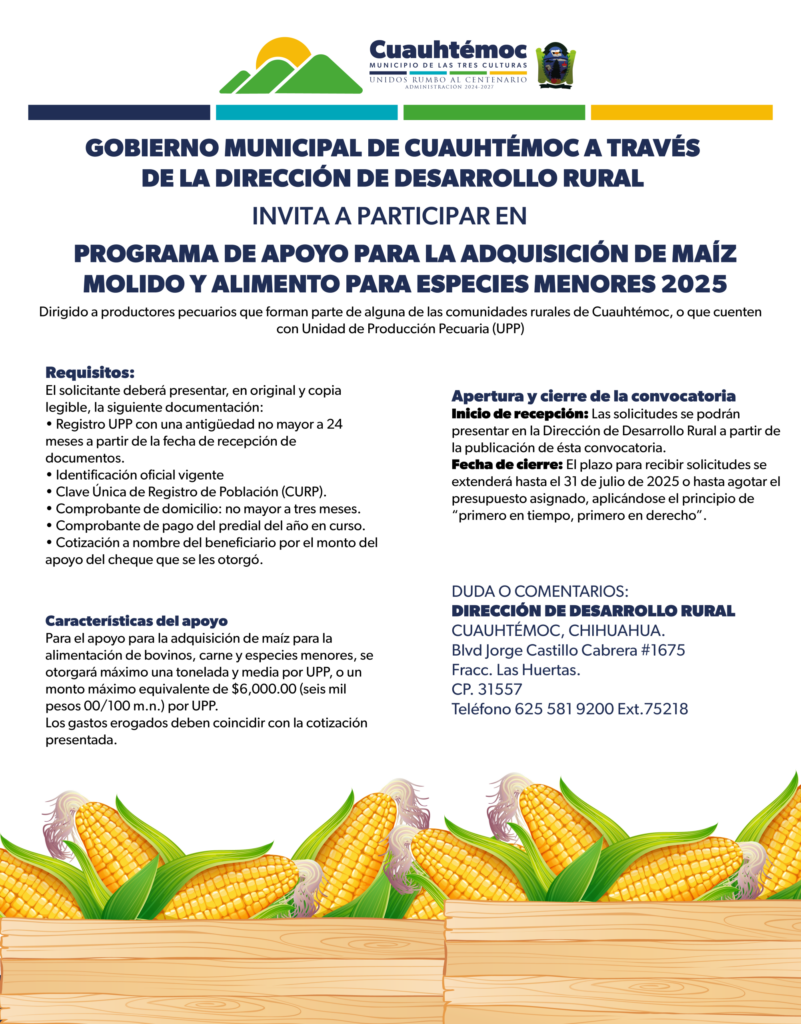 Programa adquisición de maíz 2025