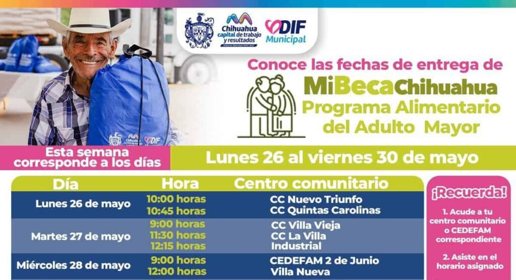 Comparte DIF Municipal lugares y fechas de entrega del apoyo alimentario PAAM