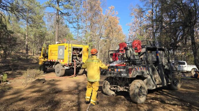 Llevan insumos para brigadistas que combaten incendios forestales en Madera