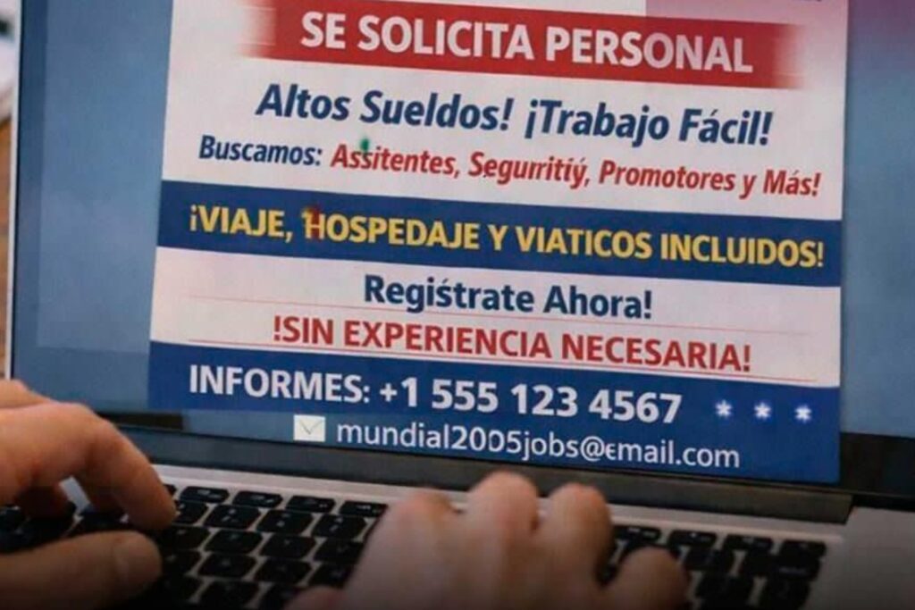 Alerta por falsas ofertas de empleo ligadas al Mundial 2026