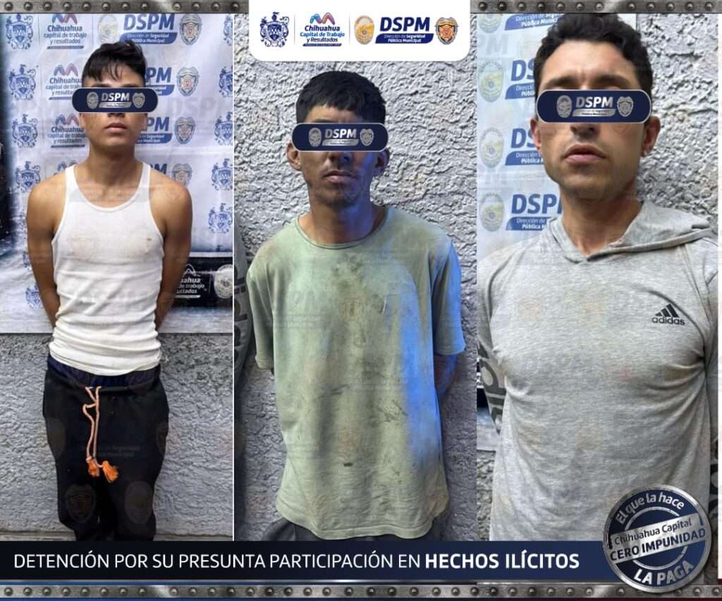 Policía Municipal detiene a tres posiblemente relacionados en robo a OXXO de la Revolución