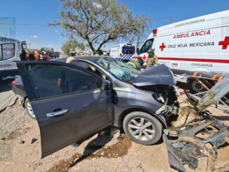 Cuatro lesionadas tras choque a exceso de velocidad en autopista Aldama a Chihuahua
