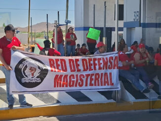 Maestros toman caseta Sacramento y levantan cobro en protesta por reformas laborales
