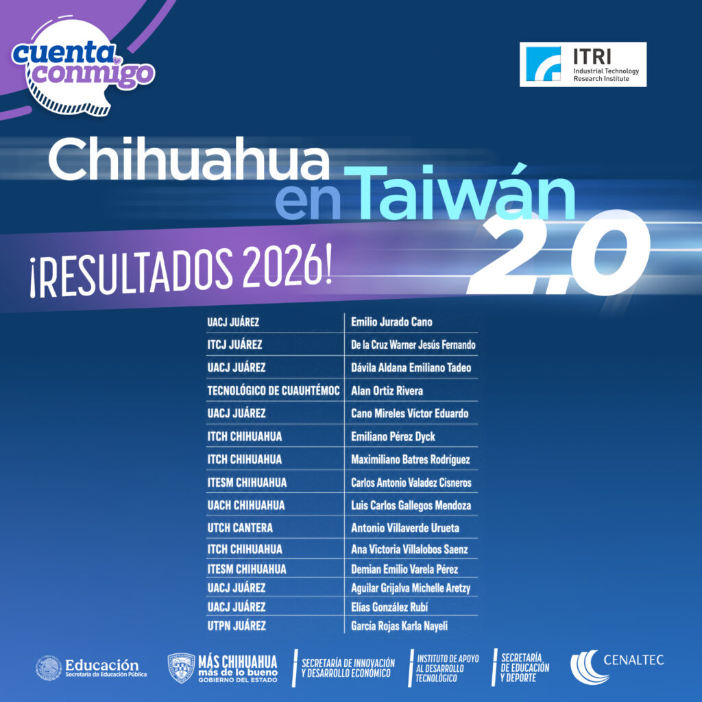Selecciona Estado a los 15 estudiantes de la segunda generación del programa “Desarrollo de Talentos Chihuahuenses en Taiwán”