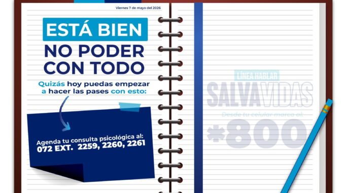 Invita Municipio a utilizar el servicio de atención psicológica que ofrece el IMPAS