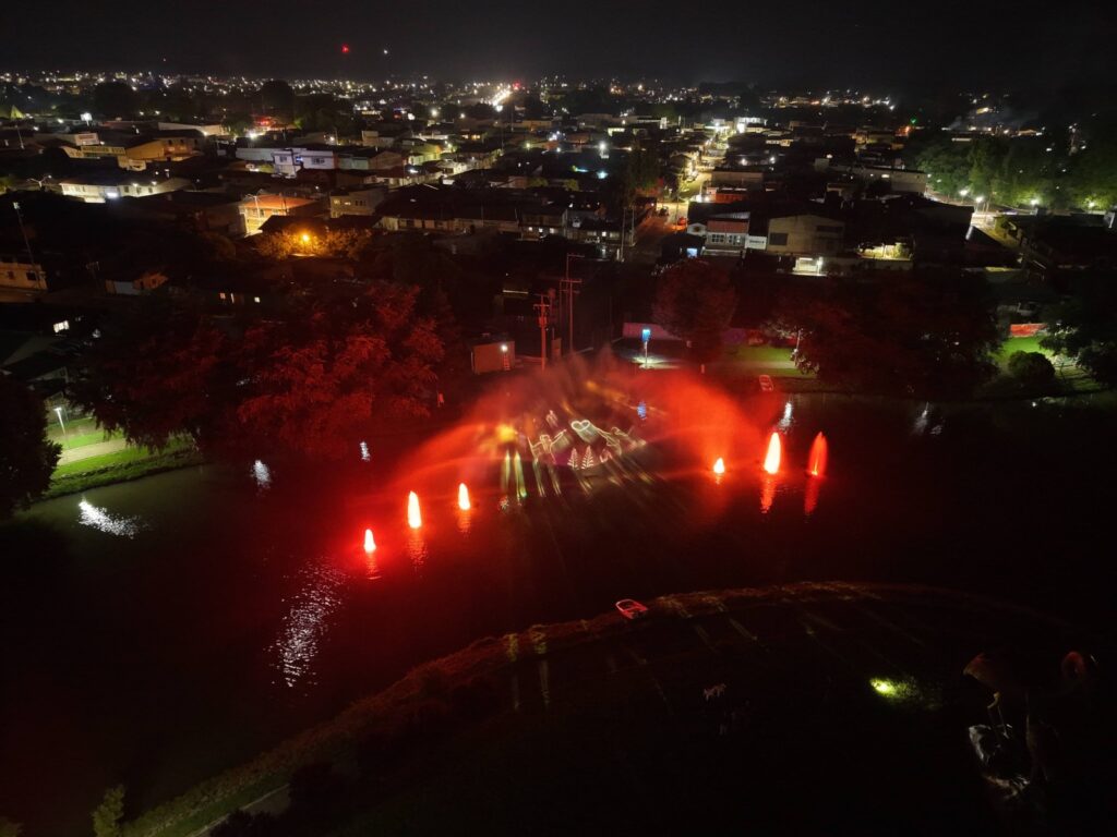 Inauguran las Fuentes Multimedia en el Lago Las Garzas del Pueblo Mágico de Guachochi