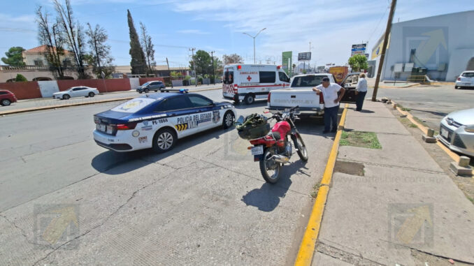 Motociclista resulta lesionado en choque contra camioneta en la Tecnológico