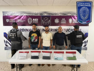Presentan a 3 detenidos con droga en la colonia Cerro de la Cruz