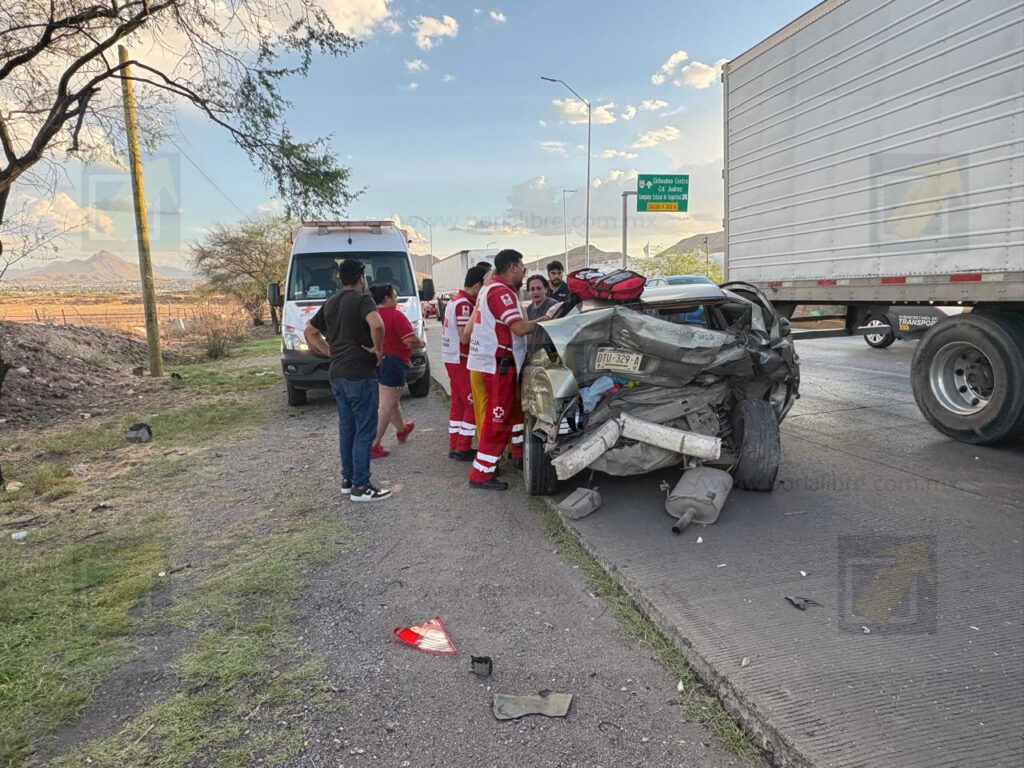 Carambola en la carretera Chihuahua–Aldama deja al menos cuatro personas lesionadas