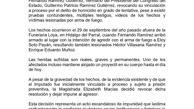 Exigen investigar a magistrada por presunta liberación irregular en caso Fernando Ramírez