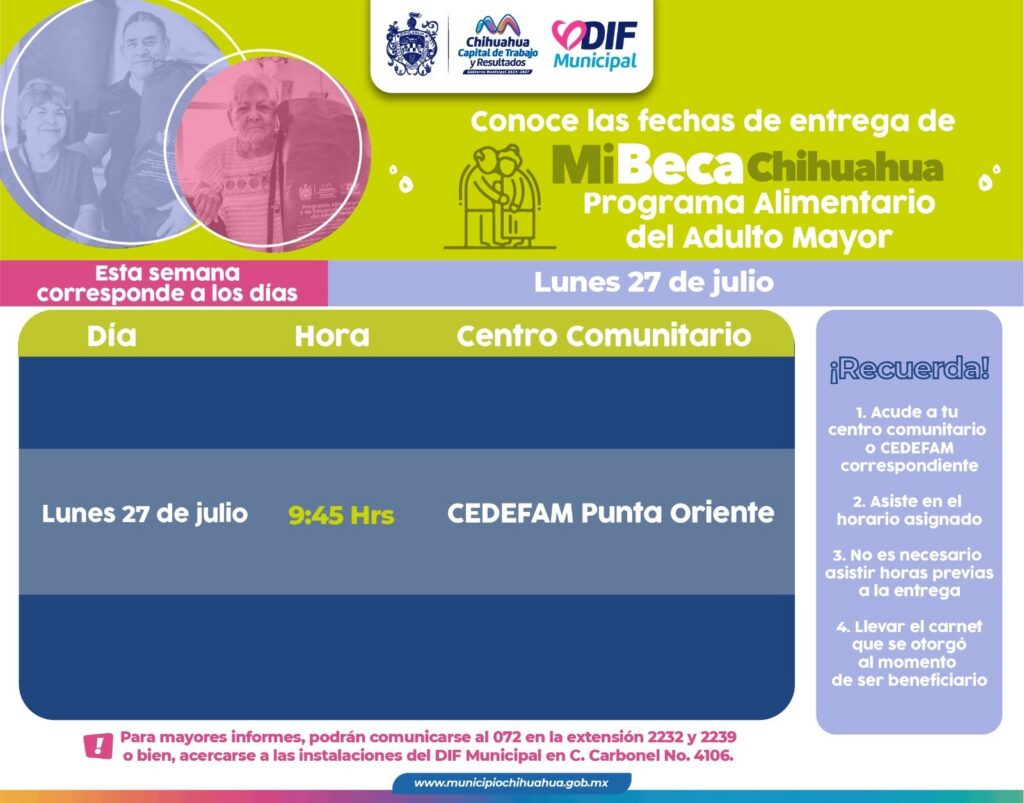 Continúa DIF Municipal con la entrega del Programa Alimentario para el Adulto Mayor
