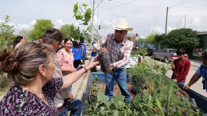 Arturo Zubía entrega mil arbolitos y apoyos para la niñez en las colonias Santa Rosalía y 4 Milpas