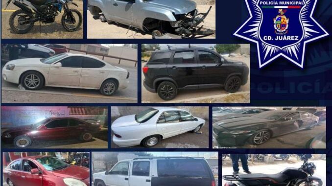 Recupera Policía Municipal 11 vehículos con reporte de robo