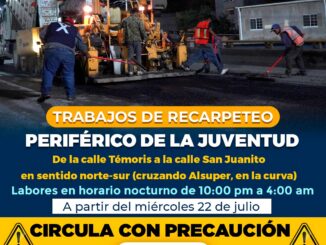 ¡Alerta vial! Realizará Municipio recarpeteo en tramo del periférico de la Juventud