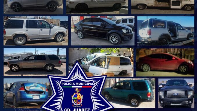 Recuperan Municipales 13 vehículos robados