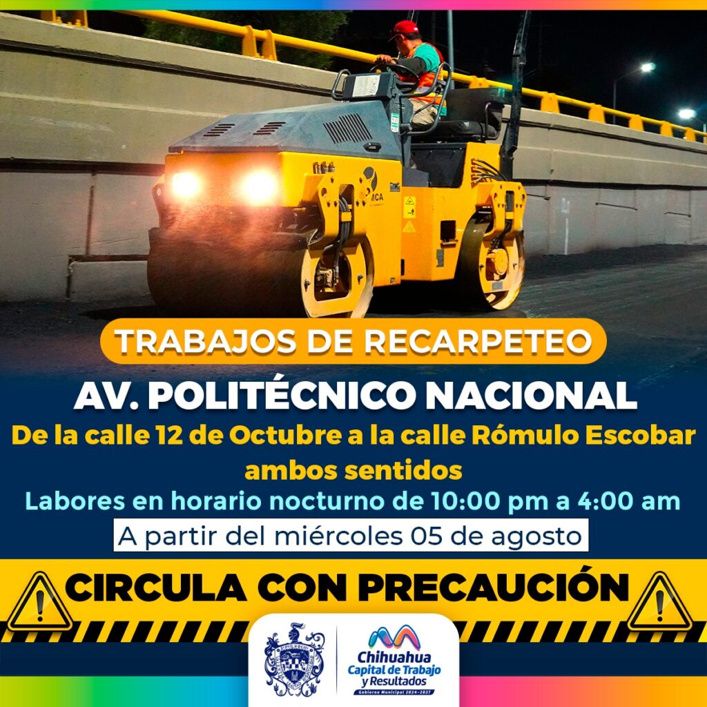 Rehabilitará Municipio tramo de la Politécnico Nacional; conduce con precaución