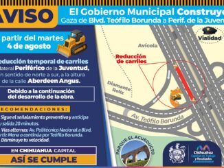 ¡Recuerda! Se reducirán carriles en la lateral del periférico de la Juventud por construcción de Gaza de Incorporación