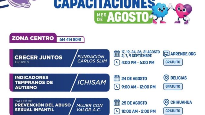 Presenta Ichdii calendario de capacitaciones para estancias infantiles durante agosto