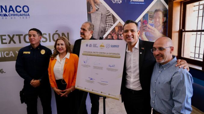 Firman Chihuahua Capital y CONCANACO pacto contra la extorsión y para fortalecer a los negocios