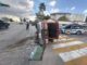 Vuelca pick up tras fuerte choque en la avenida Cantera y Tomás Valles