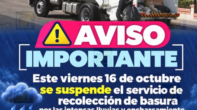 Servicio de recolección de basura se suspende debido a temporal lluvioso y encharcamientos