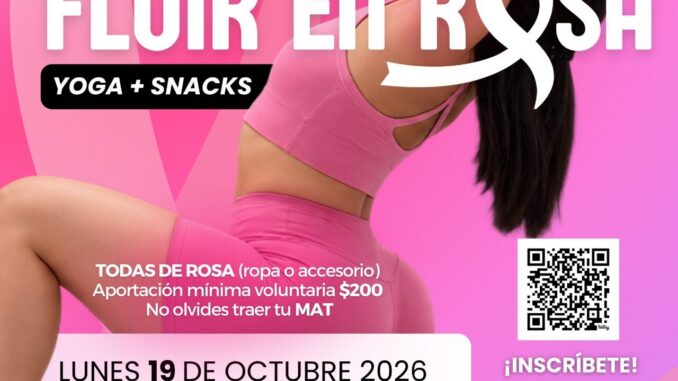Invita Municipio a “Fluir en Rosa”, una tarde de yoga y solidaridad en prevención del cáncer de mama
