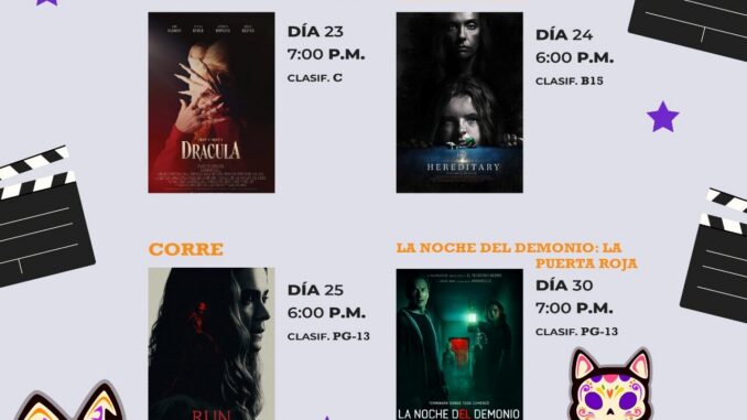 Invita Gobierno Municipal a disfrutar de la cartelera de octubre del Cine del Rejón