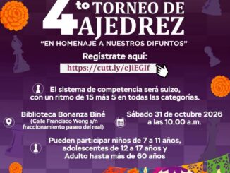 Invitan a participar en el Cuarto Torneo de Ajedrez 2026